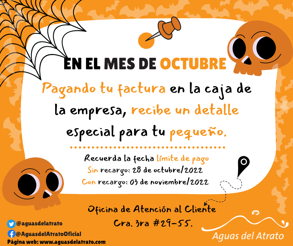 Post facebook anuncio aviso halloween creativo naranja 3